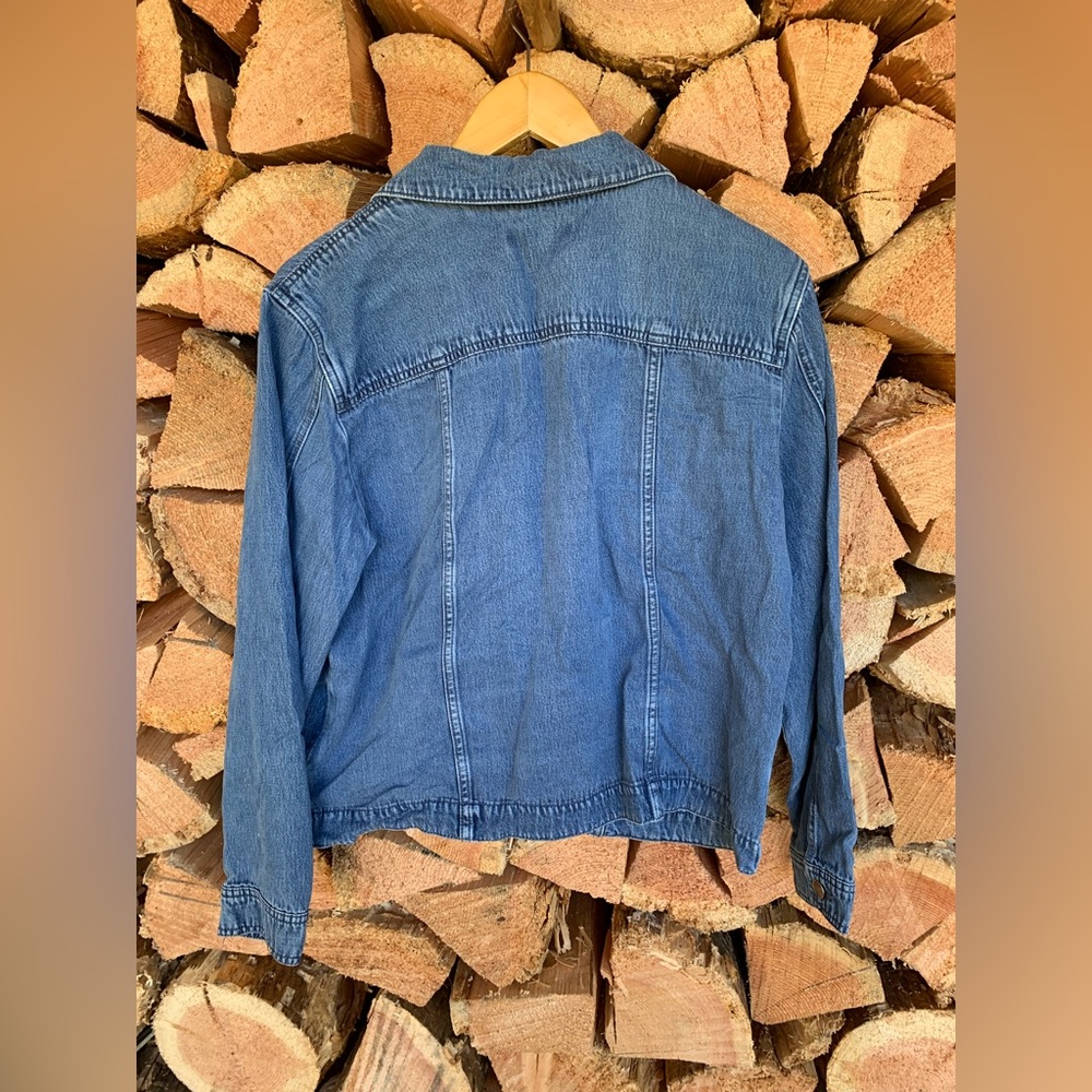 Y2K Women's Large Denim Blue Jean Jacket Retro 90’s Cottagecore Lagenlook 80’s - Picture 7 of 7